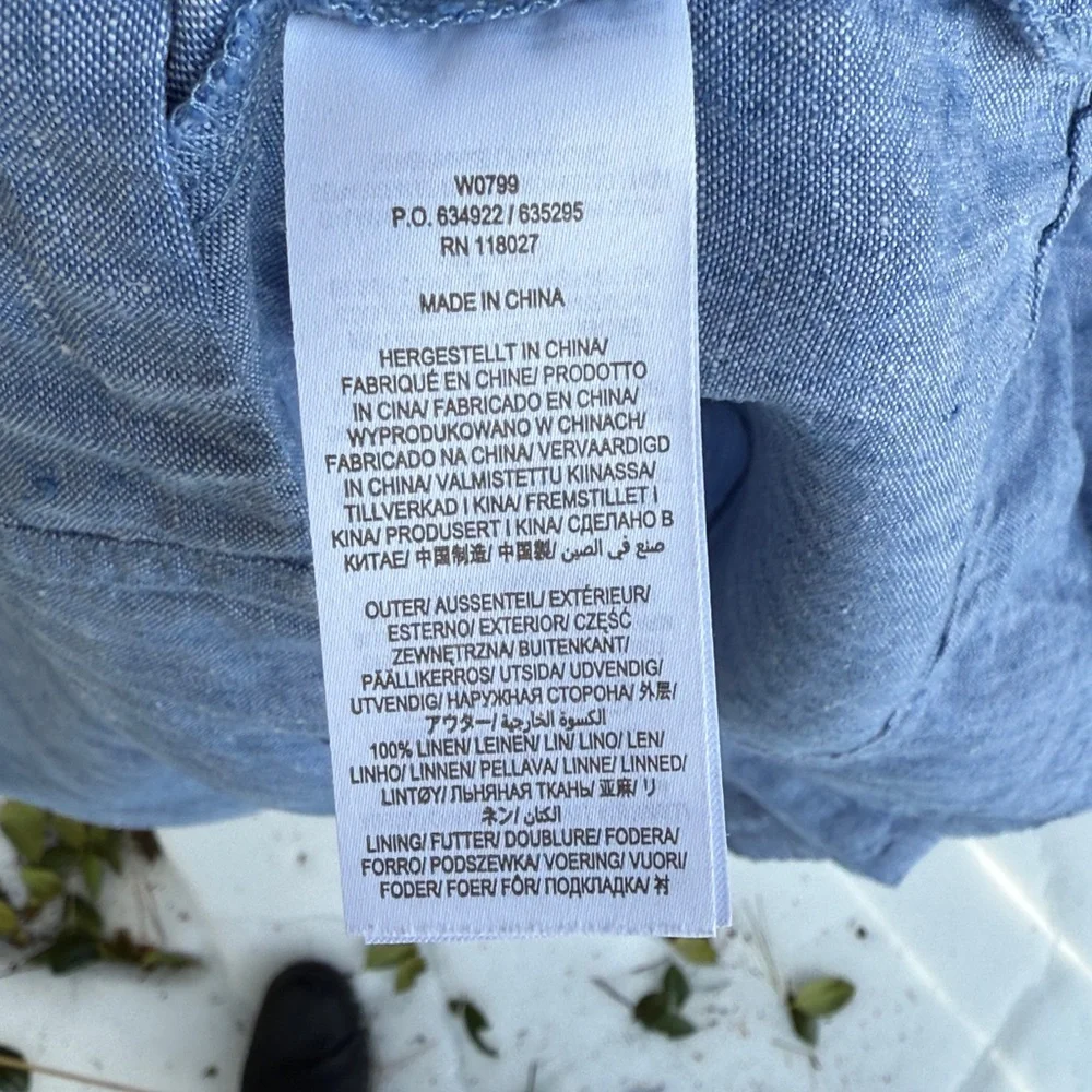 Boden Virginie Linen Midi Dress Chambray bra friendly coastal 16/18R 16 18 - Picture 12 of 16